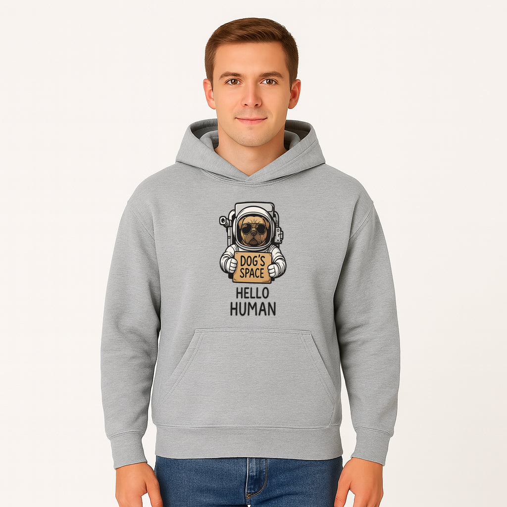 Astronaut Dog's Space Hello Human T-Shirt | Cute Dog Lover Graphic Tee | Unique Gift for Pet Owners | Fun Space-Themed Apparel - Hoodie 1758273112692.jpg