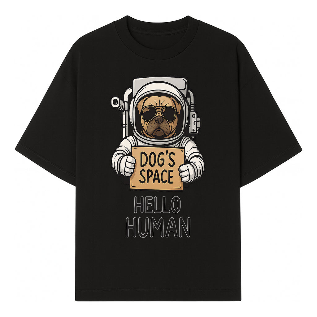 Astronaut Dog's Space Hello Human T-Shirt | Cute Dog Lover Graphic Tee | Unique Gift for Pet Owners | Fun Space-Themed Apparel - T-shirt 1758273113078.jpg