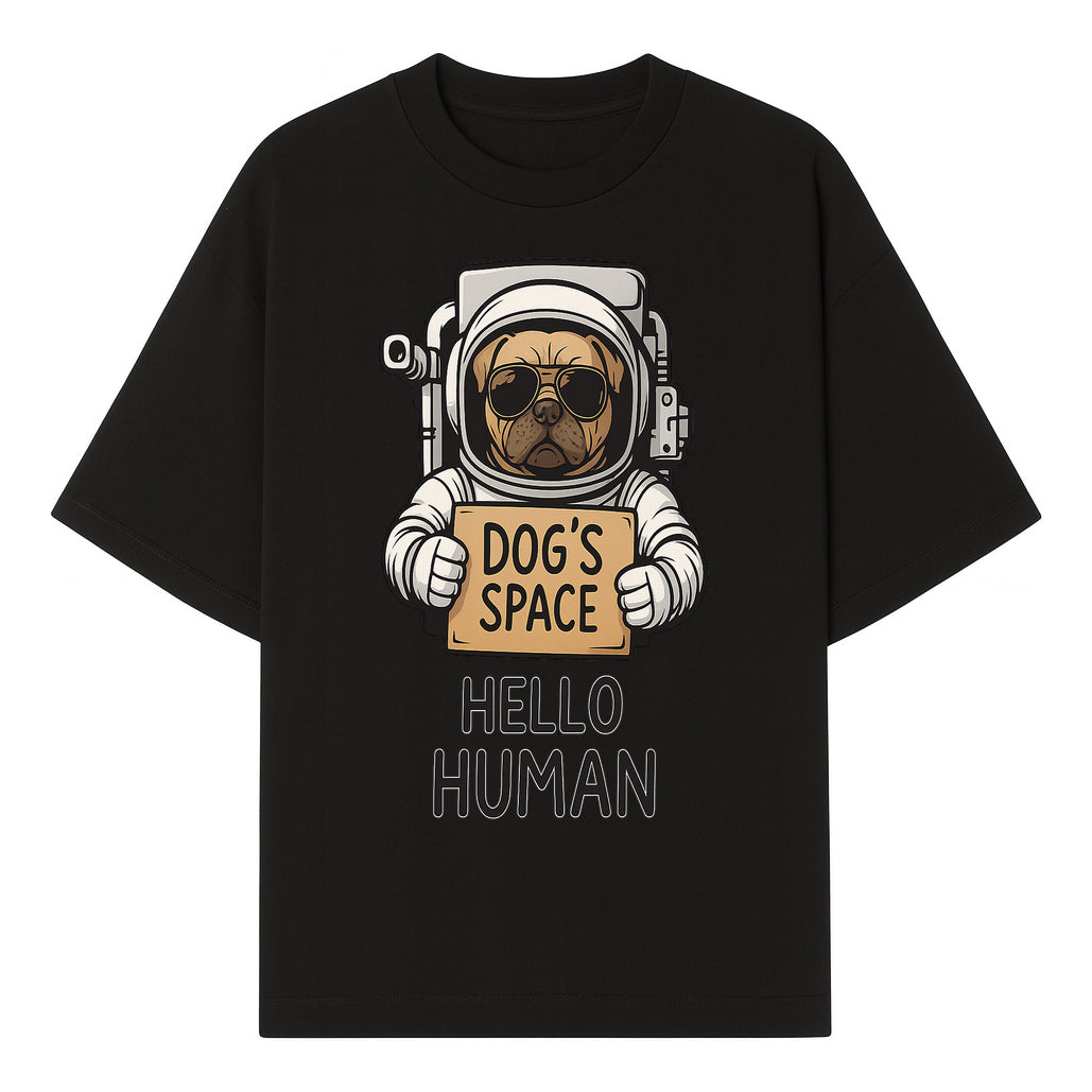 Astronaut Dog's Space Hello Human T-Shirt | Cute Dog Lover Graphic Tee | Unique Gift for Pet Owners | Fun Space-Themed Apparel - T-shirt 1758273113078.jpg