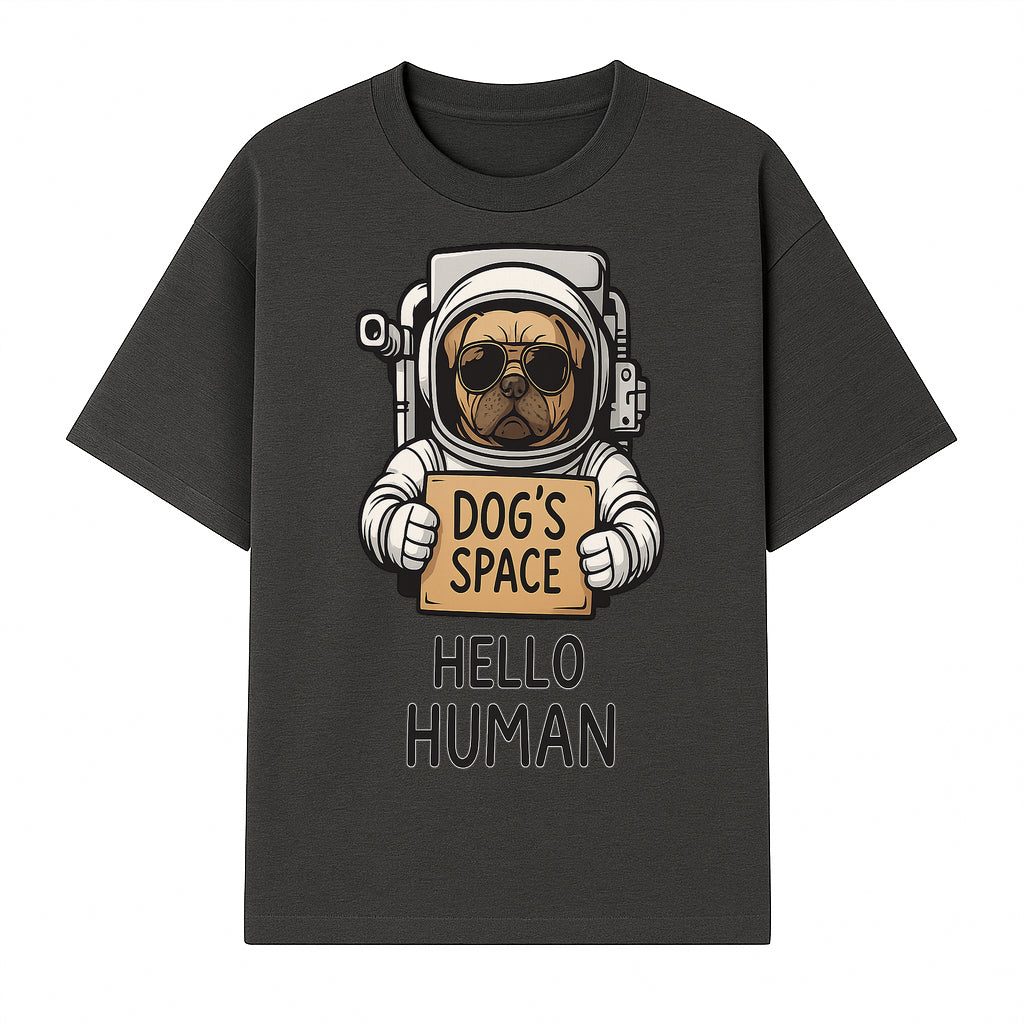 Astronaut Dog's Space Hello Human T-Shirt | Cute Dog Lover Graphic Tee | Unique Gift for Pet Owners | Fun Space-Themed Apparel - T-shirt 1758273113223.jpg