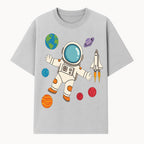 Astronaut Space Adventure Art Print | Planets & Rocket Ship Illustration | Fun Kids Room Decor | Outer Space Wall Art - T-shirt 1758273113633.jpg