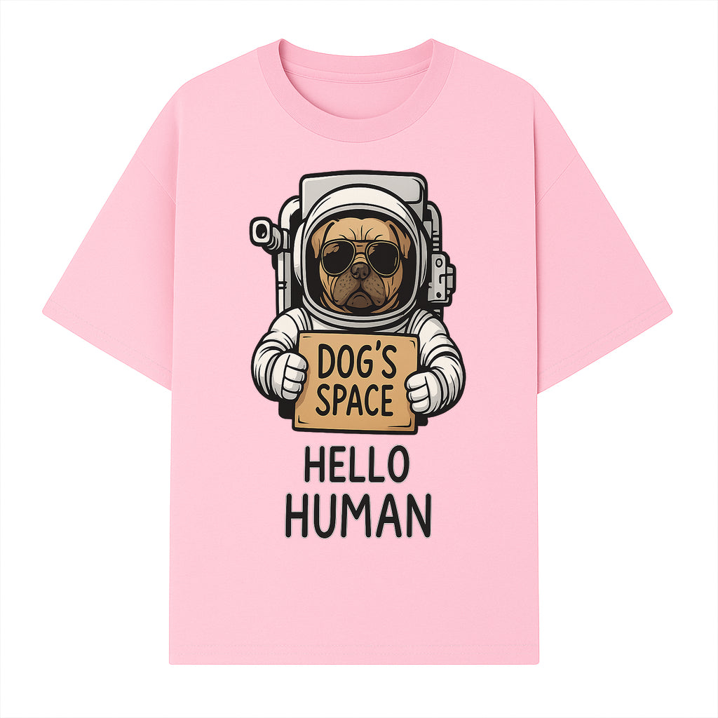 Astronaut Dog's Space Hello Human T-Shirt | Cute Dog Lover Graphic Tee | Unique Gift for Pet Owners | Fun Space-Themed Apparel - T-shirt 1758273113847.jpg