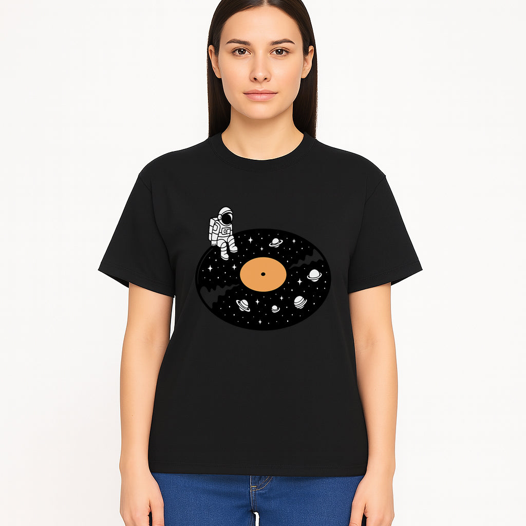 Astro Vinyl Record Player Design - Space-Themed Astronaut Artwork for Music Lovers, Retro Decor, Cosmic Vibes - T-shirt 1758273113857.jpg