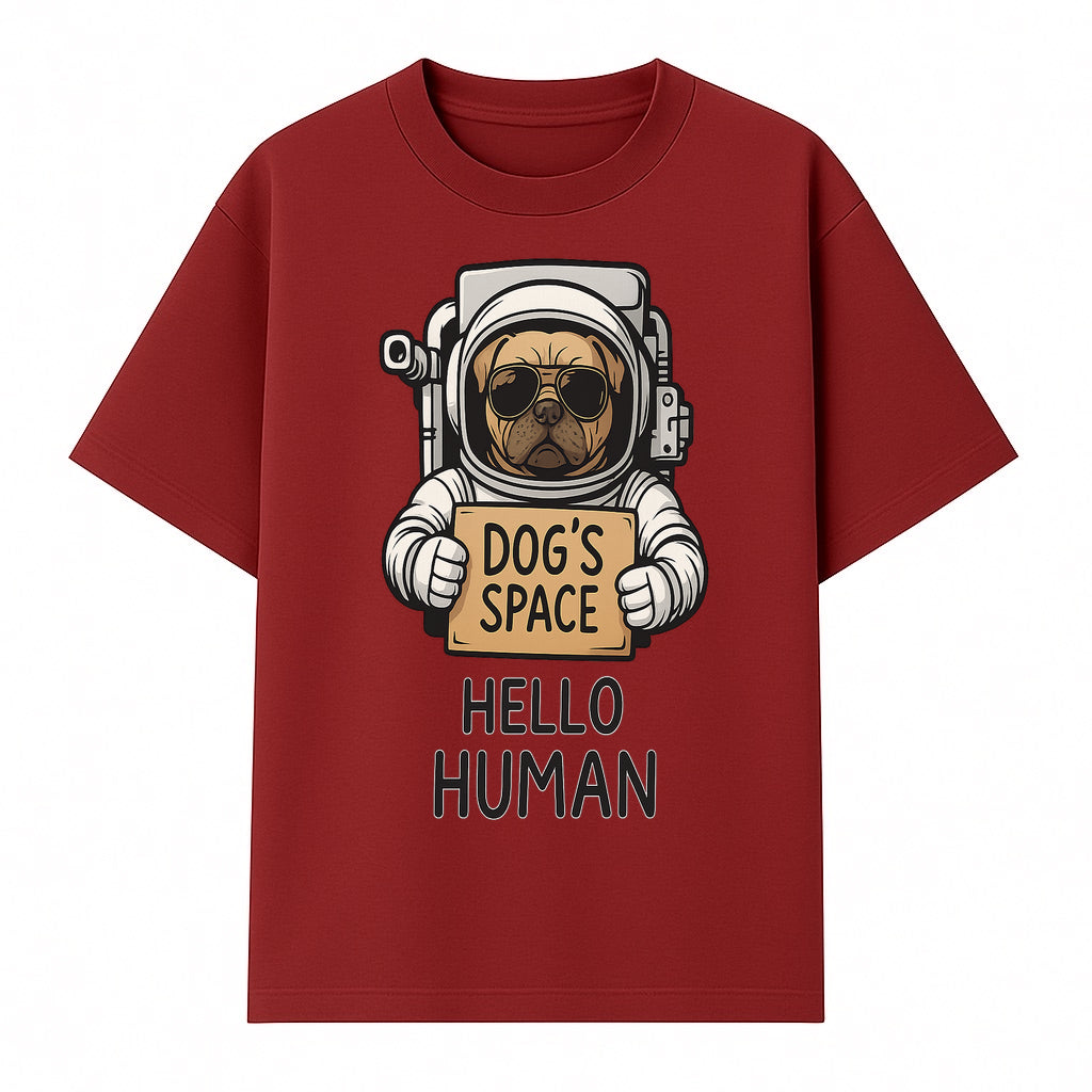 Astronaut Dog's Space Hello Human T-Shirt | Cute Dog Lover Graphic Tee | Unique Gift for Pet Owners | Fun Space-Themed Apparel - T-shirt 1758273114061.jpg