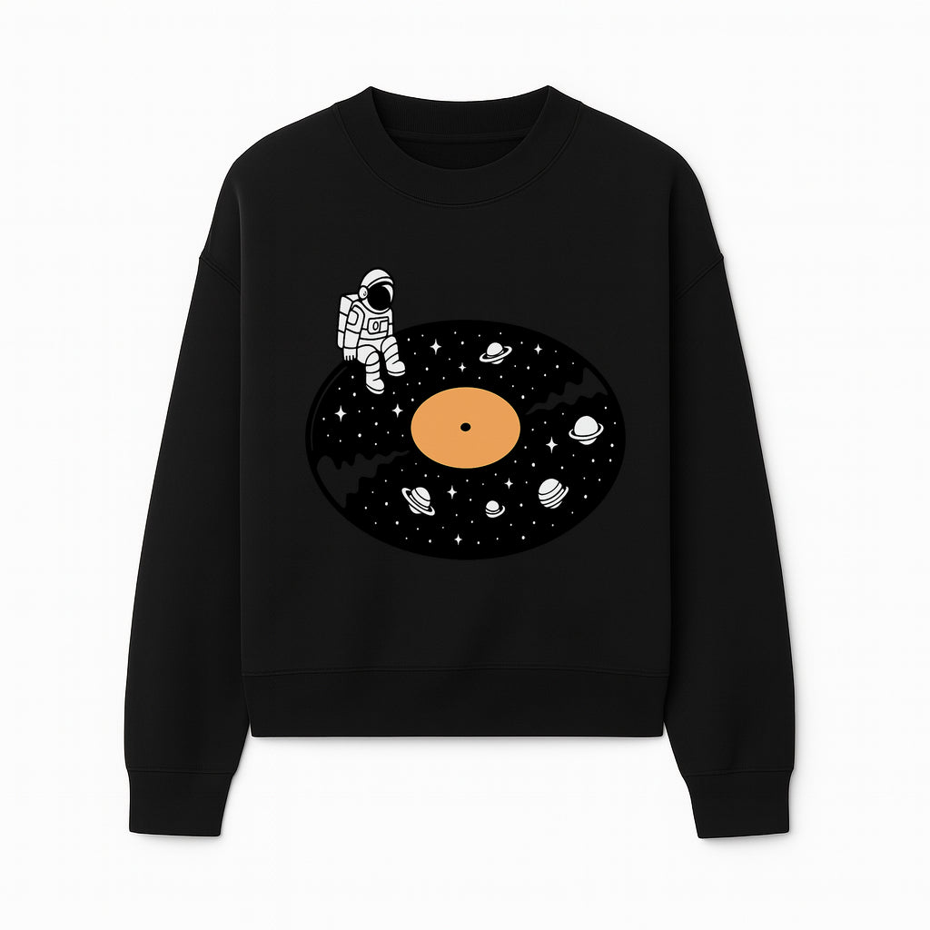Astro Vinyl Record Player Design - Space-Themed Astronaut Artwork for Music Lovers, Retro Decor, Cosmic Vibes - Sweatshirt 1758273114147.jpg