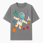 Astronaut Space Adventure Art Print | Planets & Rocket Ship Illustration | Fun Kids Room Decor | Outer Space Wall Art - T-shirt 1758273114226.jpg
