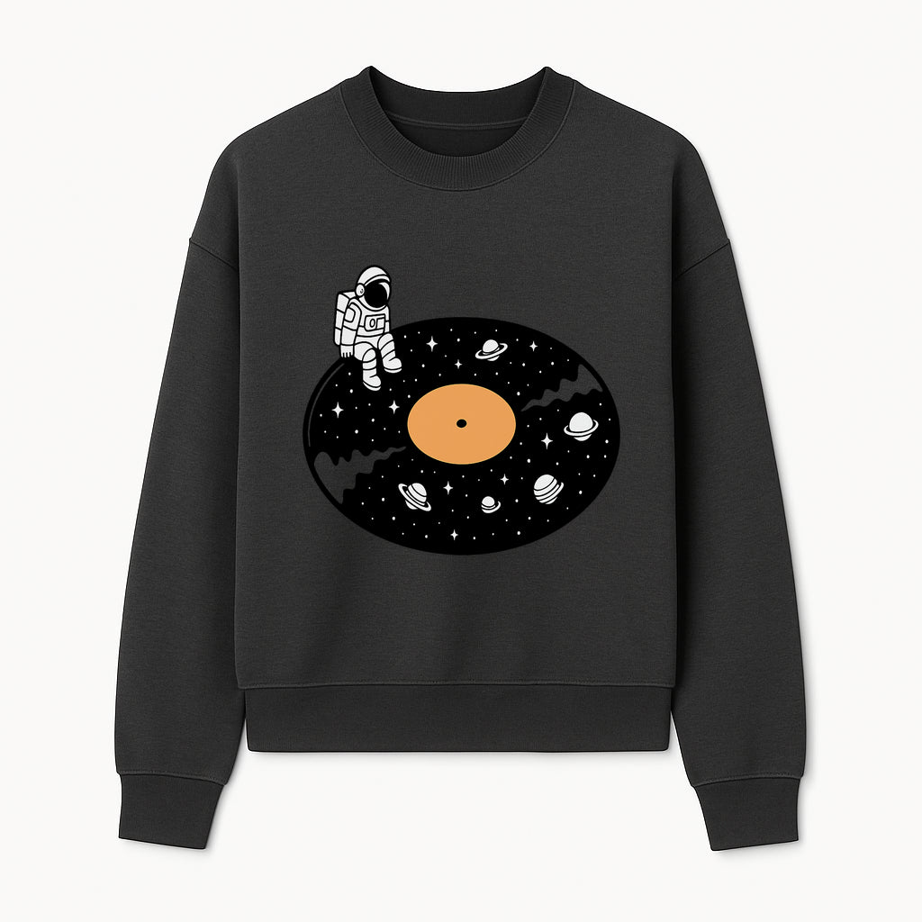 Astro Vinyl Record Player Design - Space-Themed Astronaut Artwork for Music Lovers, Retro Decor, Cosmic Vibes - Sweatshirt 1758273114302.jpg