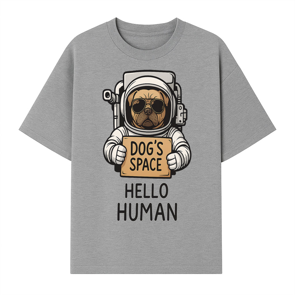 Astronaut Dog's Space Hello Human T-Shirt | Cute Dog Lover Graphic Tee | Unique Gift for Pet Owners | Fun Space-Themed Apparel - T-shirt 1758273114441.jpg