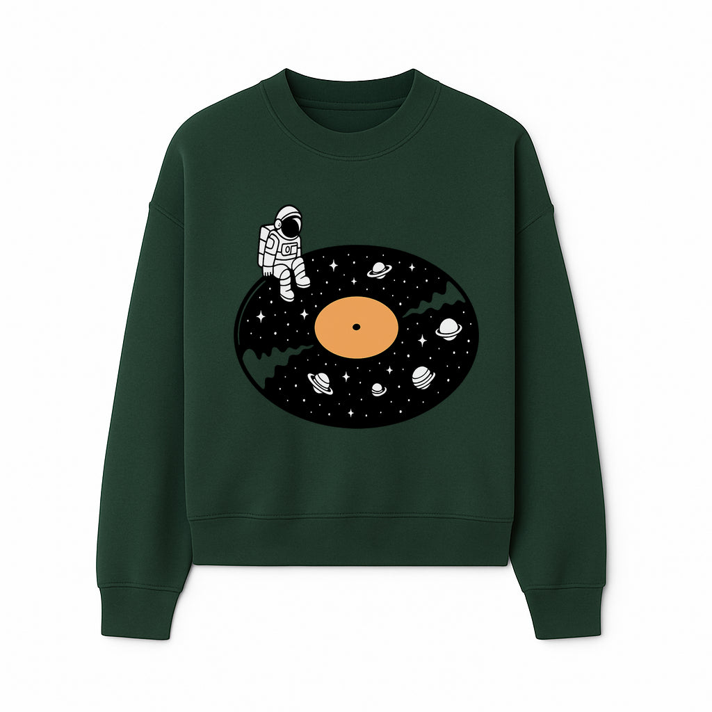 Astro Vinyl Record Player Design - Space-Themed Astronaut Artwork for Music Lovers, Retro Decor, Cosmic Vibes - Sweatshirt 1758273114488.jpg