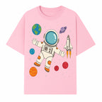 Astronaut Space Adventure Art Print | Planets & Rocket Ship Illustration | Fun Kids Room Decor | Outer Space Wall Art - T-shirt 1758273114521.jpg