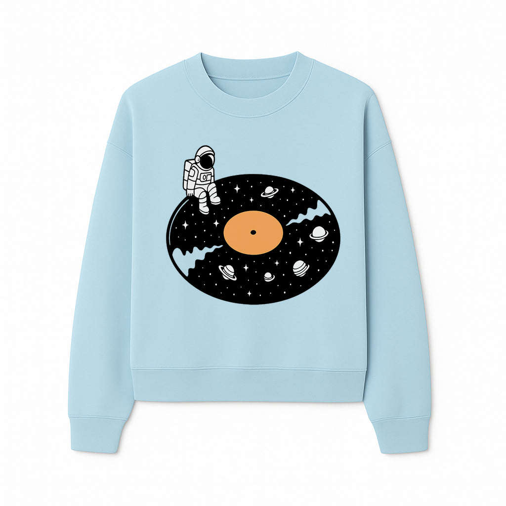 Astro Vinyl Record Player Design - Space-Themed Astronaut Artwork for Music Lovers, Retro Decor, Cosmic Vibes - Sweatshirt 1758273114756.jpg