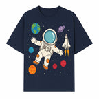 Astronaut Space Adventure Art Print | Planets & Rocket Ship Illustration | Fun Kids Room Decor | Outer Space Wall Art - T-shirt 1758273114853.jpg