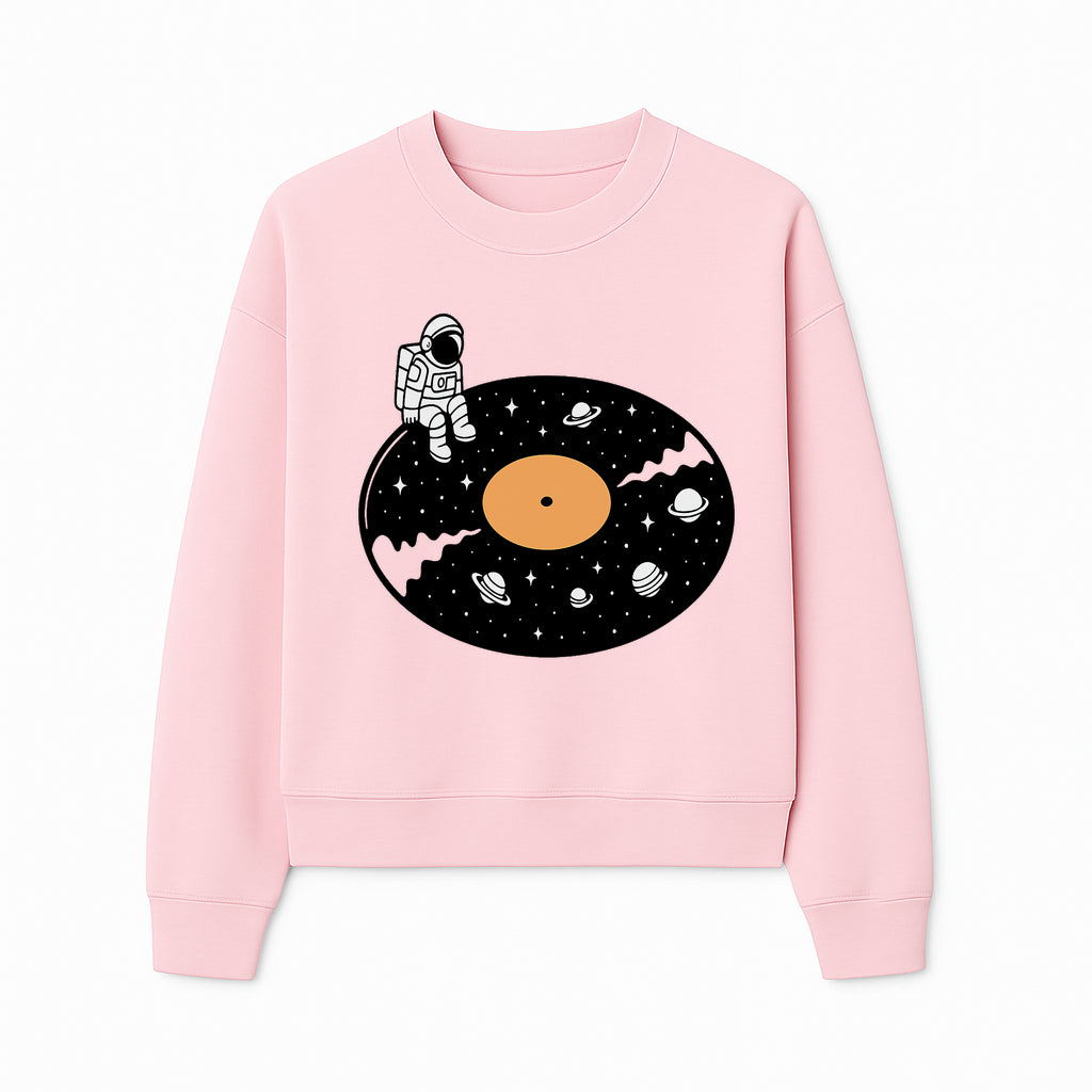 Astro Vinyl Record Player Design - Space-Themed Astronaut Artwork for Music Lovers, Retro Decor, Cosmic Vibes - Sweatshirt 1758273114905.jpg