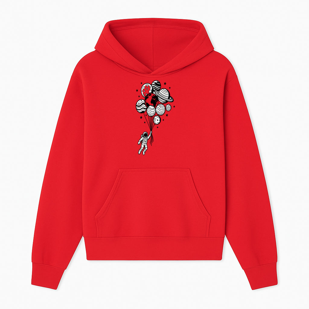 Astronaut Holding Planet Balloons Graphic T-Shirt | Space Adventure Design | Galaxy-Themed Apparel for Kids and Adults - Hoodie 1758273115034.jpg