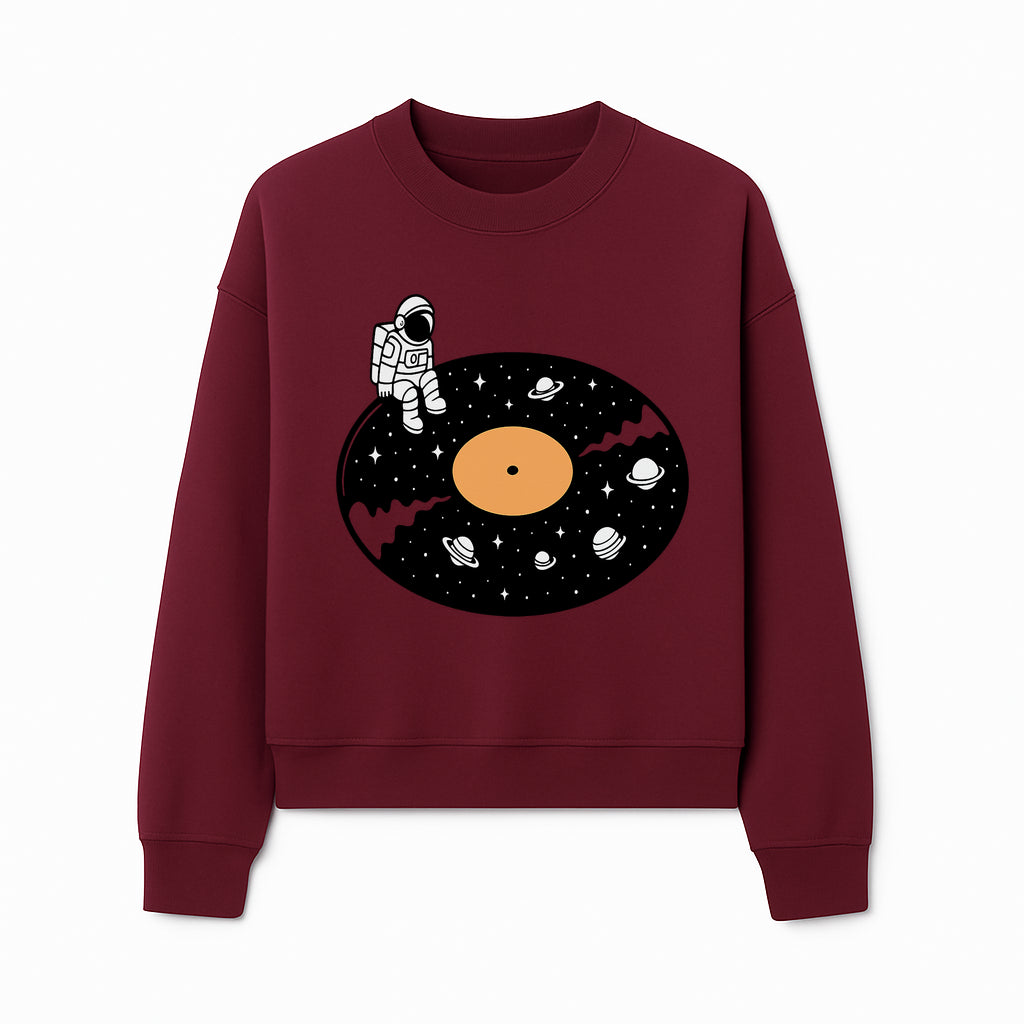 Astro Vinyl Record Player Design - Space-Themed Astronaut Artwork for Music Lovers, Retro Decor, Cosmic Vibes - Sweatshirt 1758273115040.jpg