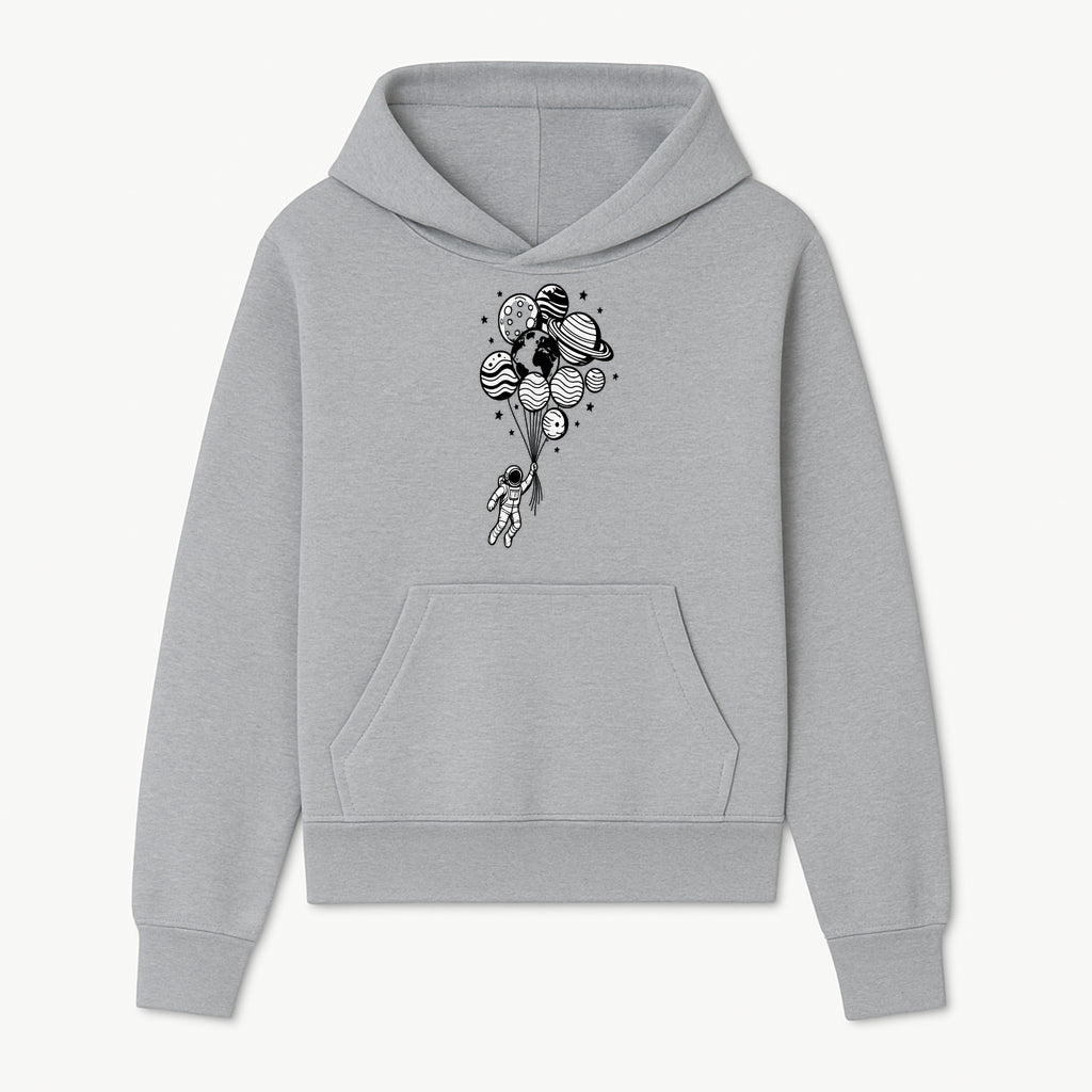 Astronaut Holding Planet Balloons Graphic T-Shirt | Space Adventure Design | Galaxy-Themed Apparel for Kids and Adults - Hoodie 1758273115186.jpg