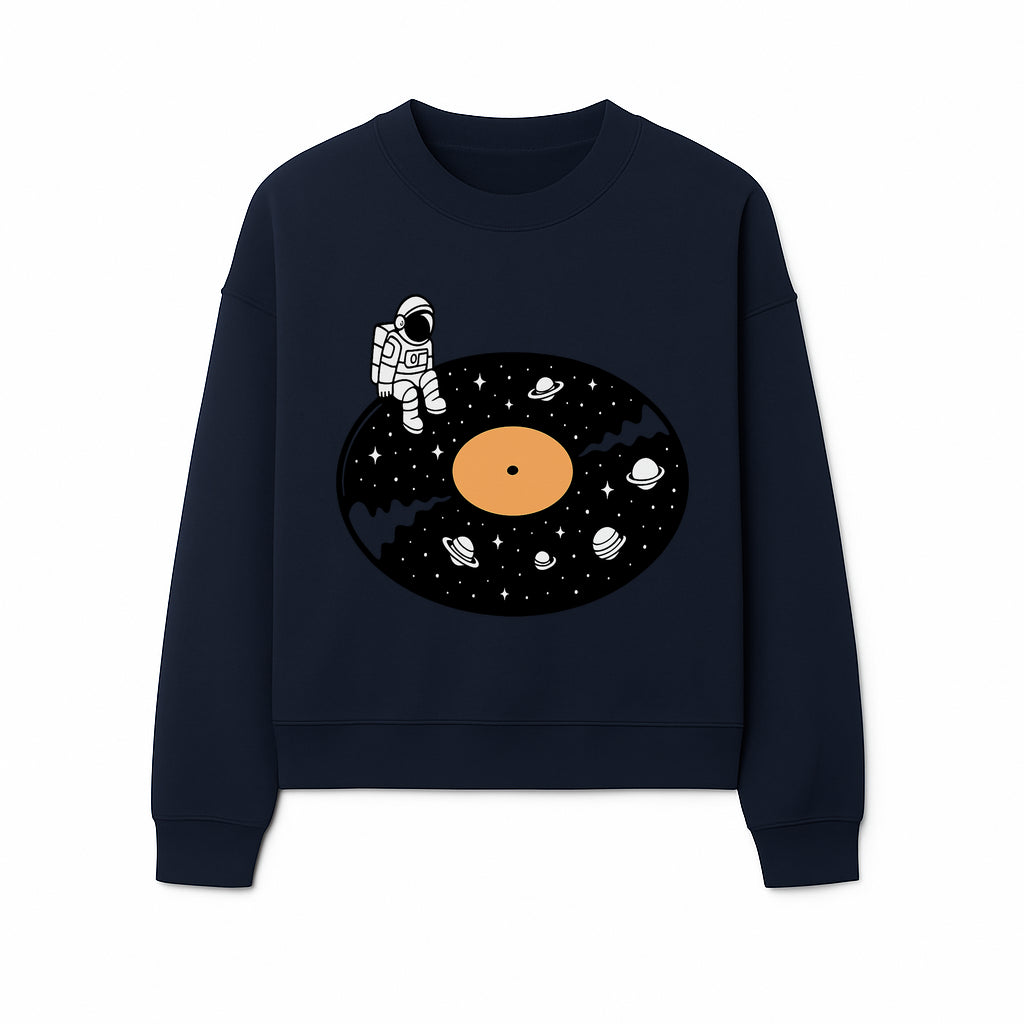 Astro Vinyl Record Player Design - Space-Themed Astronaut Artwork for Music Lovers, Retro Decor, Cosmic Vibes - Sweatshirt 1758273115187.jpg