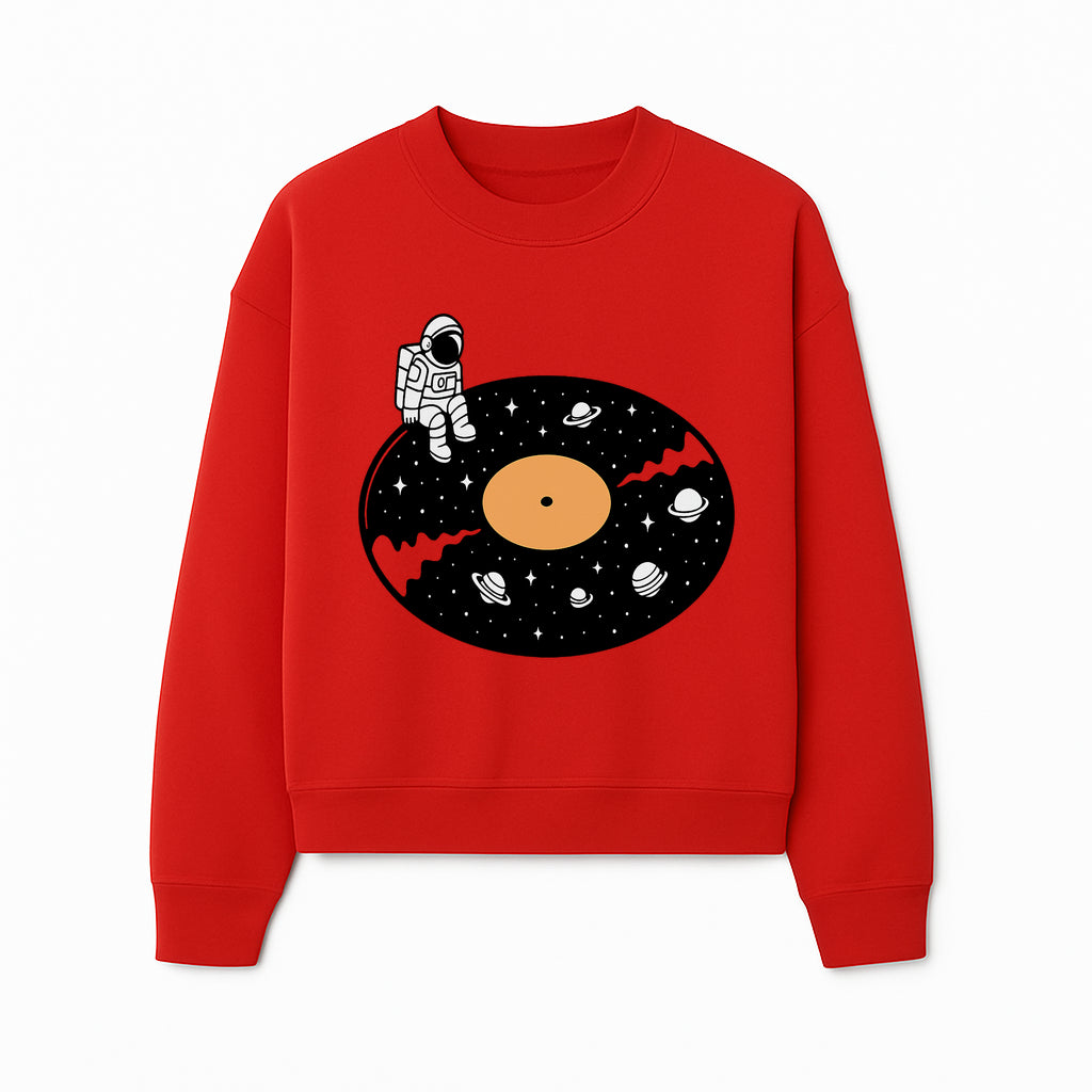 Astro Vinyl Record Player Design - Space-Themed Astronaut Artwork for Music Lovers, Retro Decor, Cosmic Vibes - Sweatshirt 1758273115330.jpg