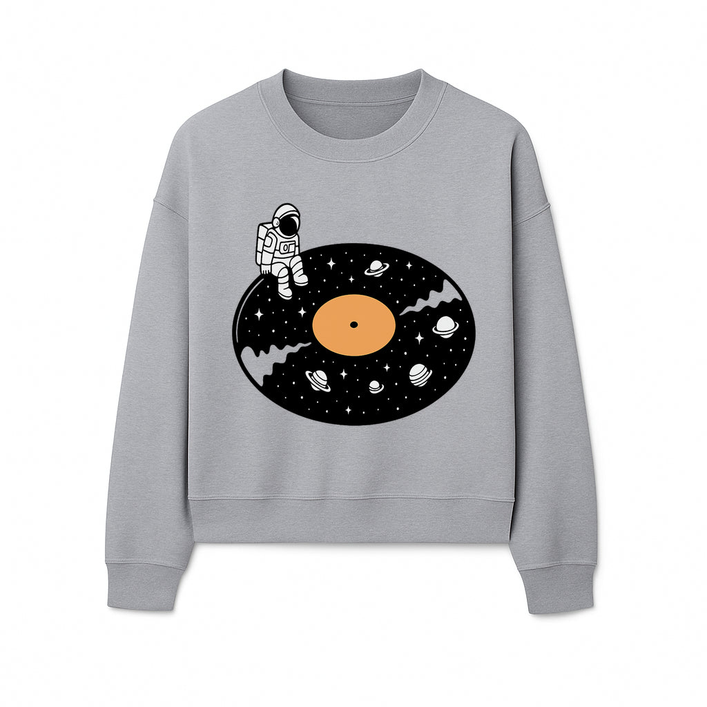 Astro Vinyl Record Player Design - Space-Themed Astronaut Artwork for Music Lovers, Retro Decor, Cosmic Vibes - Sweatshirt 1758273115490.jpg