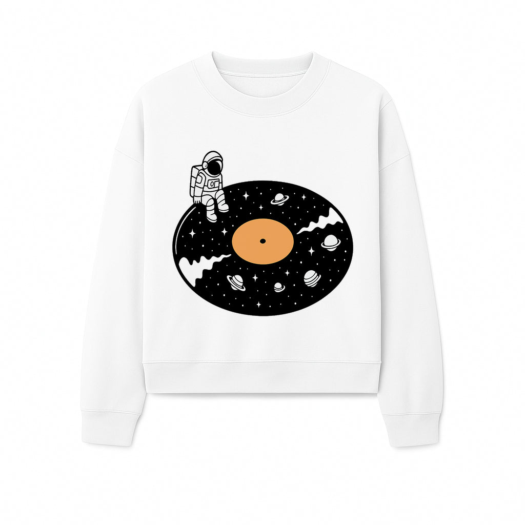 Astro Vinyl Record Player Design - Space-Themed Astronaut Artwork for Music Lovers, Retro Decor, Cosmic Vibes - Sweatshirt 1758273115620.jpg