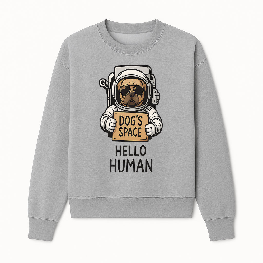 Astronaut Dog's Space Hello Human T-Shirt | Cute Dog Lover Graphic Tee | Unique Gift for Pet Owners | Fun Space-Themed Apparel - Sweatshirt 1758273116004.jpg