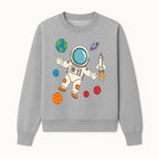 Astronaut Space Adventure Art Print | Planets & Rocket Ship Illustration | Fun Kids Room Decor | Outer Space Wall Art - Sweatshirt 1758273116729.jpg