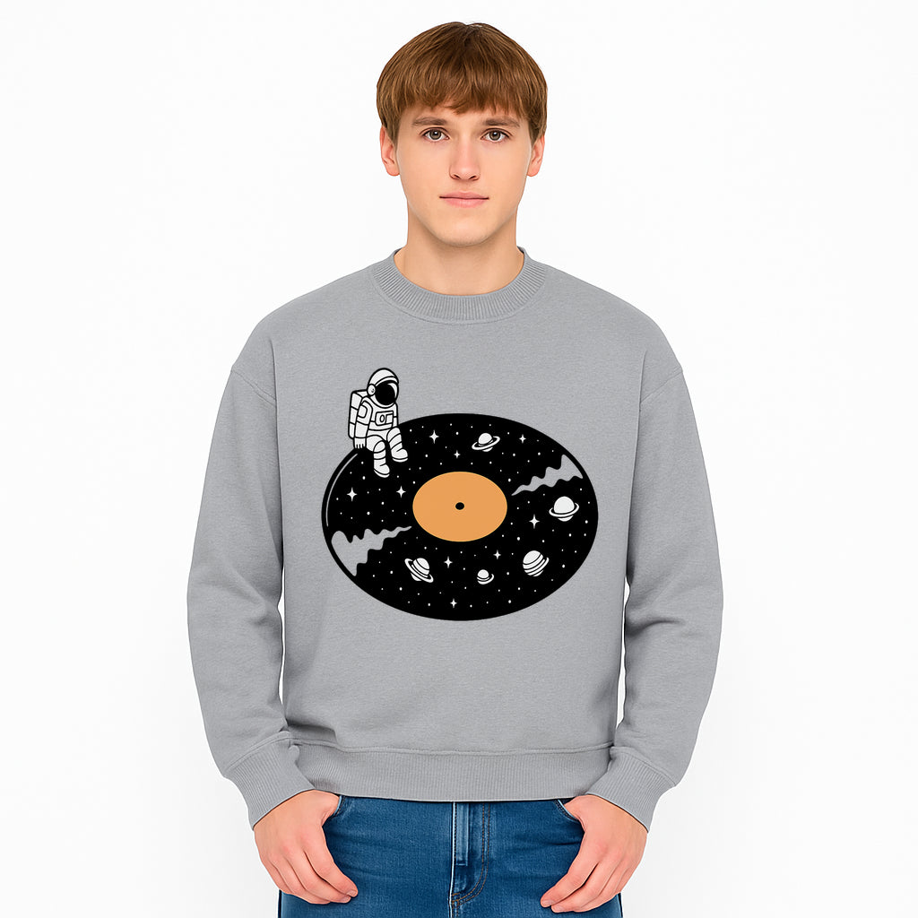 Astro Vinyl Record Player Design - Space-Themed Astronaut Artwork for Music Lovers, Retro Decor, Cosmic Vibes - Sweatshirt 1758273116778.jpg