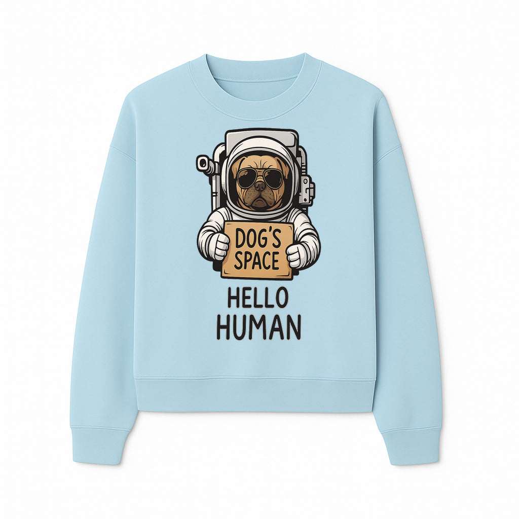Astronaut Dog's Space Hello Human T-Shirt | Cute Dog Lover Graphic Tee | Unique Gift for Pet Owners | Fun Space-Themed Apparel - Sweatshirt 1758273116868.jpg