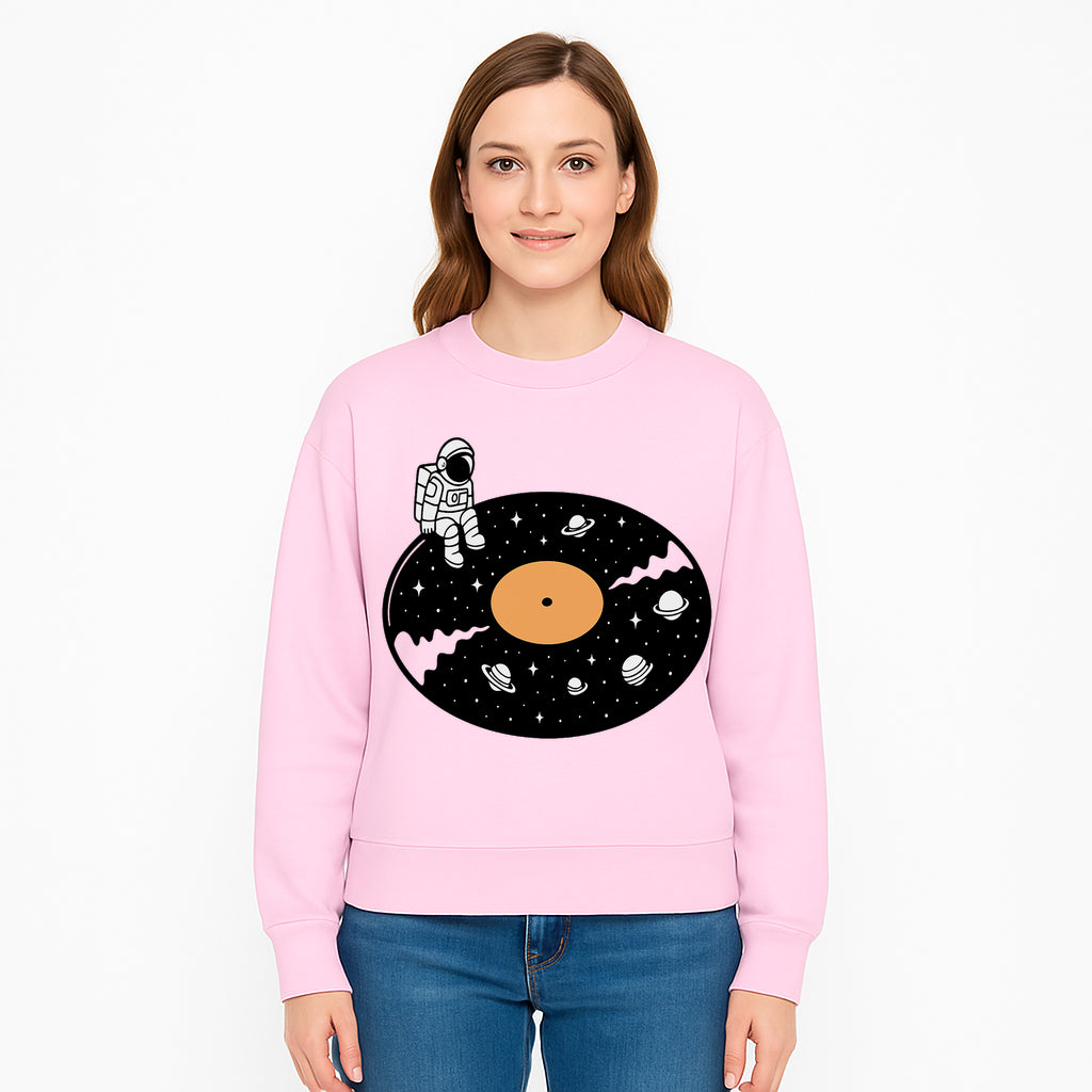 Astro Vinyl Record Player Design - Space-Themed Astronaut Artwork for Music Lovers, Retro Decor, Cosmic Vibes - Sweatshirt 1758273116941.jpg