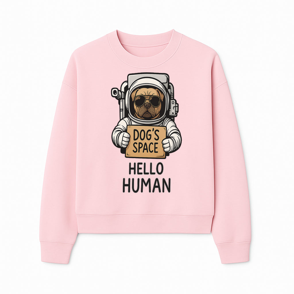 Astronaut Dog's Space Hello Human T-Shirt | Cute Dog Lover Graphic Tee | Unique Gift for Pet Owners | Fun Space-Themed Apparel - Sweatshirt 1758273117022.jpg