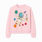 Astronaut Space Adventure Art Print | Planets & Rocket Ship Illustration | Fun Kids Room Decor | Outer Space Wall Art - Sweatshirt 1758273117537.jpg