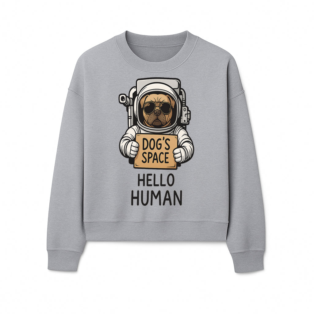 Astronaut Dog's Space Hello Human T-Shirt | Cute Dog Lover Graphic Tee | Unique Gift for Pet Owners | Fun Space-Themed Apparel - Sweatshirt 1758273117640.jpg
