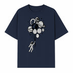 Astronaut Holding Planet Balloons Graphic T-Shirt | Space Adventure Design | Galaxy-Themed Apparel for Kids and Adults - T-shirt 1758273118037.jpg