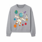 Astronaut Space Adventure Art Print | Planets & Rocket Ship Illustration | Fun Kids Room Decor | Outer Space Wall Art - Sweatshirt 1758273118124.jpg