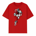Astronaut Holding Planet Balloons Graphic T-Shirt | Space Adventure Design | Galaxy-Themed Apparel for Kids and Adults - T-shirt 1758273118156.jpg