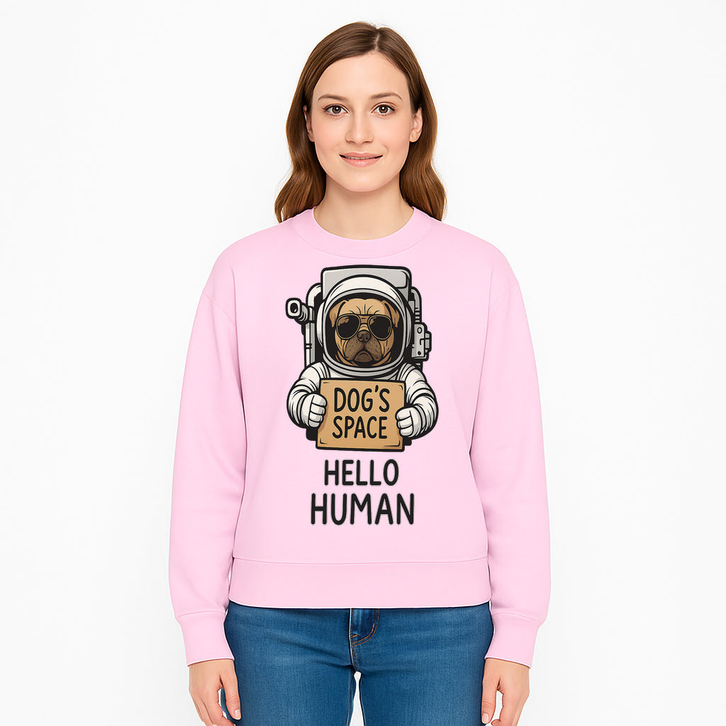 Astronaut Dog's Space Hello Human T-Shirt | Cute Dog Lover Graphic Tee | Unique Gift for Pet Owners | Fun Space-Themed Apparel - Sweatshirt 1758273119079.jpg