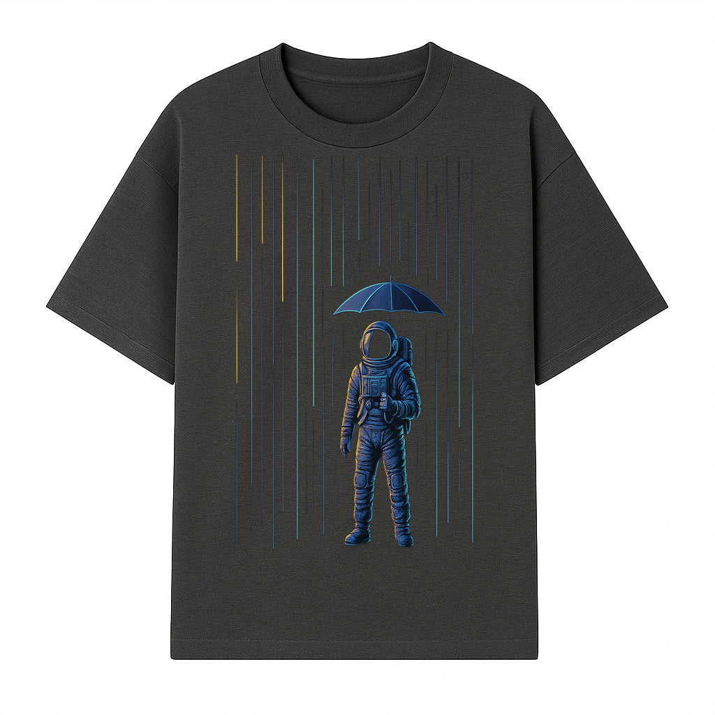 Abstract Astronaut Art Print with Umbrella, Cosmic Rain Theme, Space Decor for Home or Office, Unique Astronaut Wall Artwork - T-shirt 1758273122540.jpg