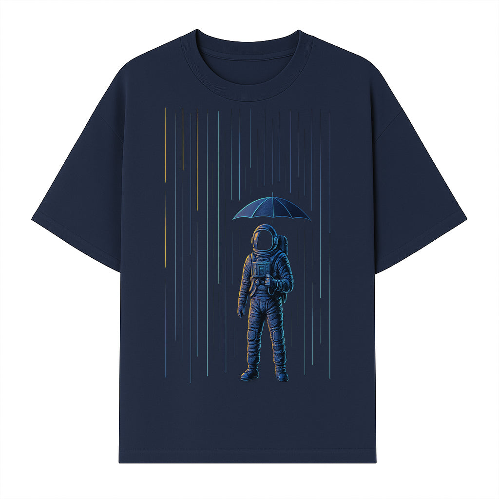 Abstract Astronaut Art Print with Umbrella, Cosmic Rain Theme, Space Decor for Home or Office, Unique Astronaut Wall Artwork - T-shirt 1758273123410.jpg