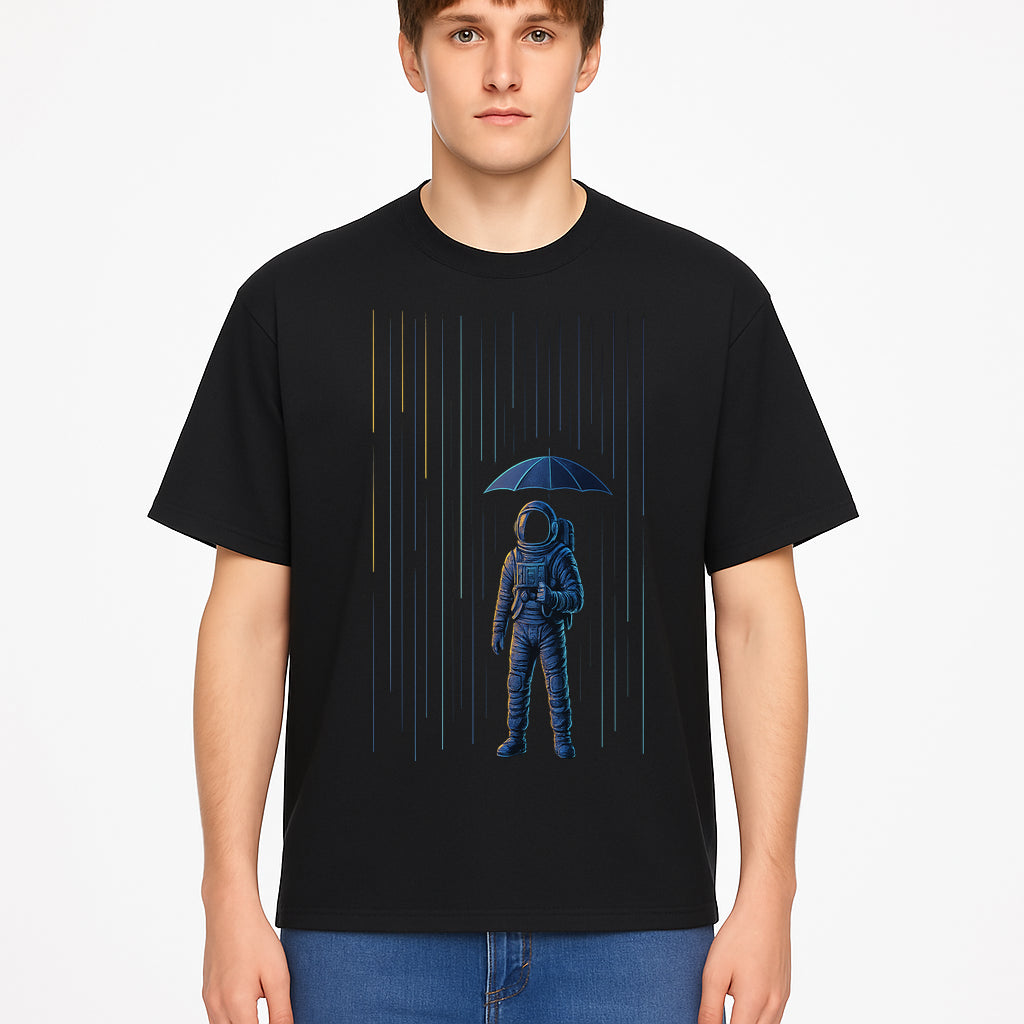 Abstract Astronaut Art Print with Umbrella, Cosmic Rain Theme, Space Decor for Home or Office, Unique Astronaut Wall Artwork - T-shirt 1758273125000.jpg