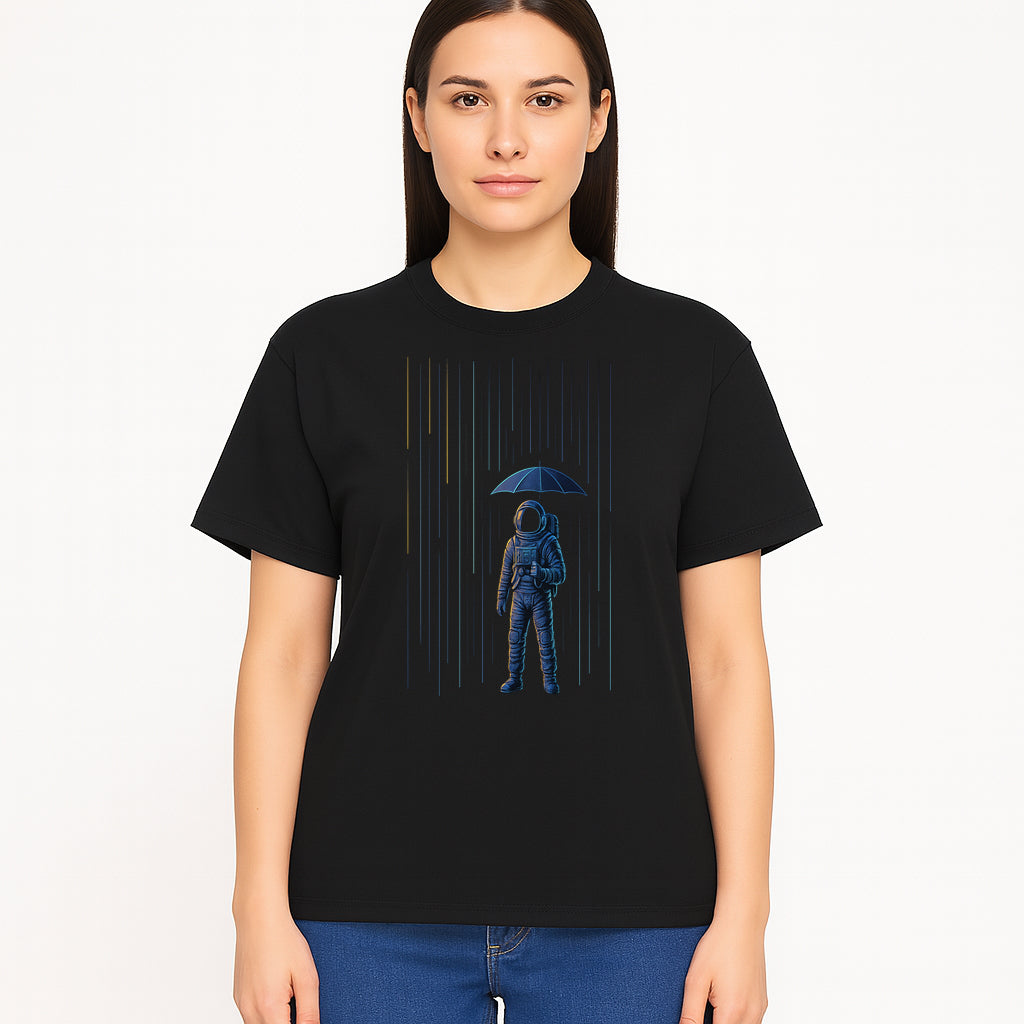 Abstract Astronaut Art Print with Umbrella, Cosmic Rain Theme, Space Decor for Home or Office, Unique Astronaut Wall Artwork - T-shirt 1758273125135.jpg