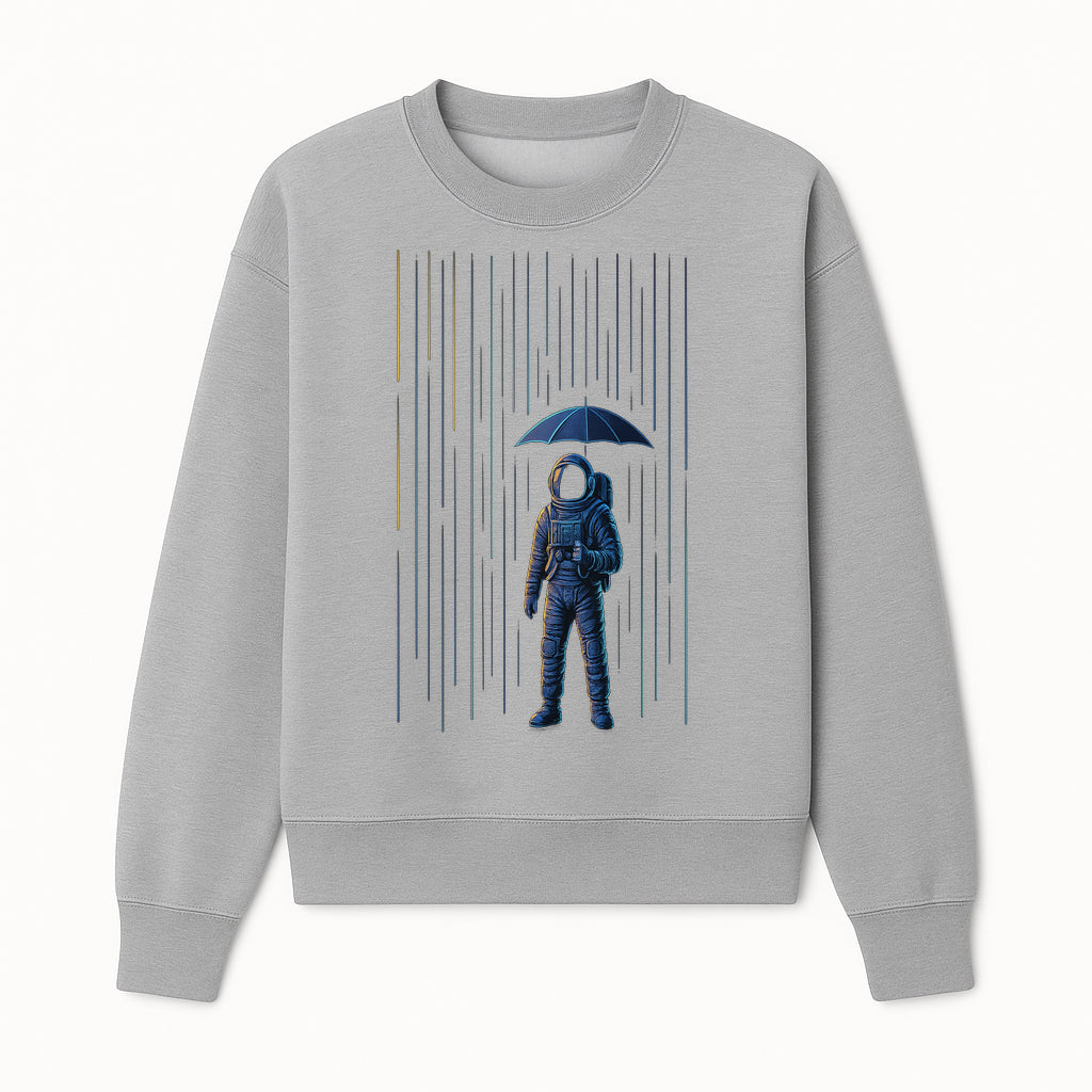 Abstract Astronaut Art Print with Umbrella, Cosmic Rain Theme, Space Decor for Home or Office, Unique Astronaut Wall Artwork - Sweatshirt 1758273125332.jpg