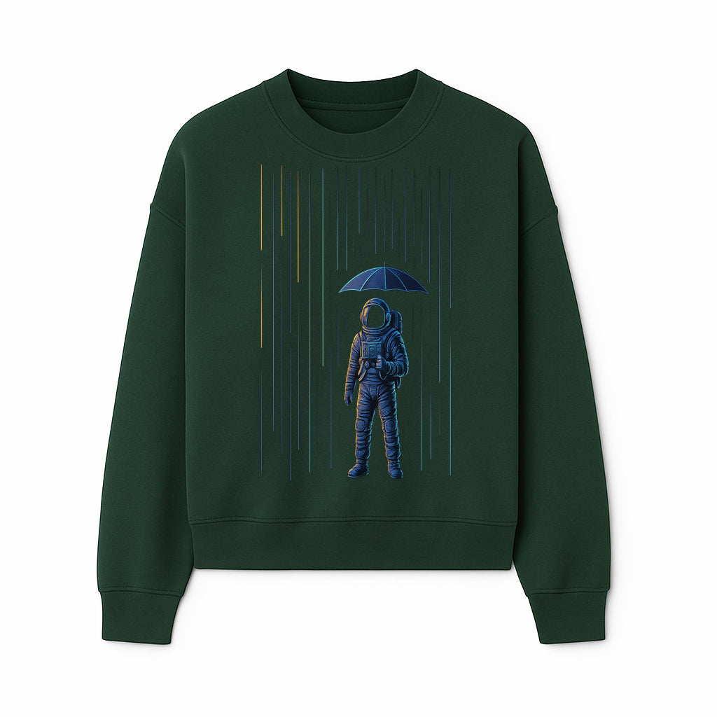 Abstract Astronaut Art Print with Umbrella, Cosmic Rain Theme, Space Decor for Home or Office, Unique Astronaut Wall Artwork - Sweatshirt 1758273125882.jpg