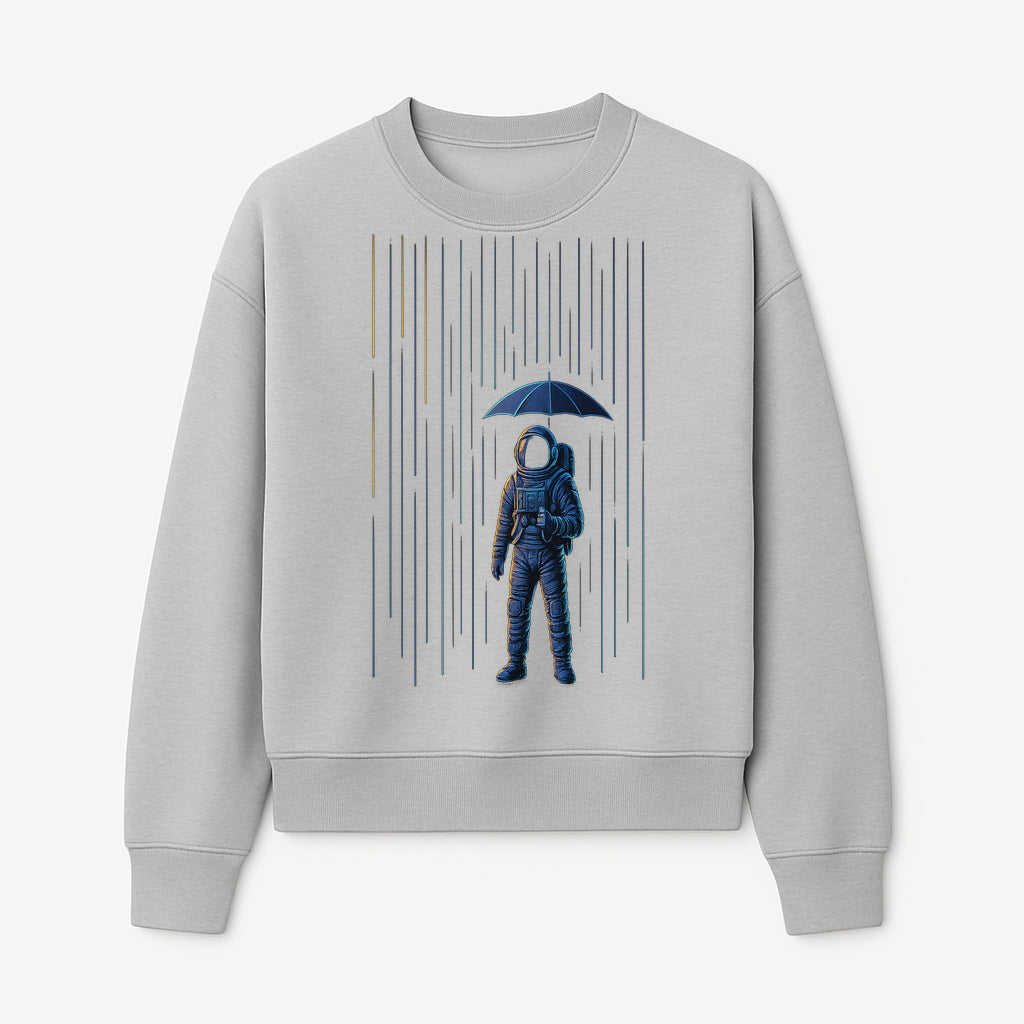Abstract Astronaut Art Print with Umbrella, Cosmic Rain Theme, Space Decor for Home or Office, Unique Astronaut Wall Artwork - Sweatshirt 1758273126011.jpg
