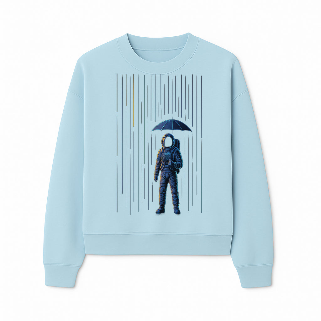 Abstract Astronaut Art Print with Umbrella, Cosmic Rain Theme, Space Decor for Home or Office, Unique Astronaut Wall Artwork - Sweatshirt 1758273126168.jpg