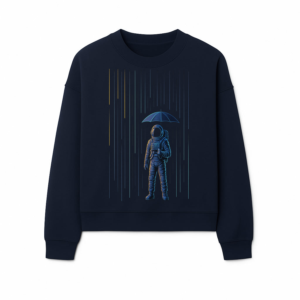 Abstract Astronaut Art Print with Umbrella, Cosmic Rain Theme, Space Decor for Home or Office, Unique Astronaut Wall Artwork - Sweatshirt 1758273126596.jpg