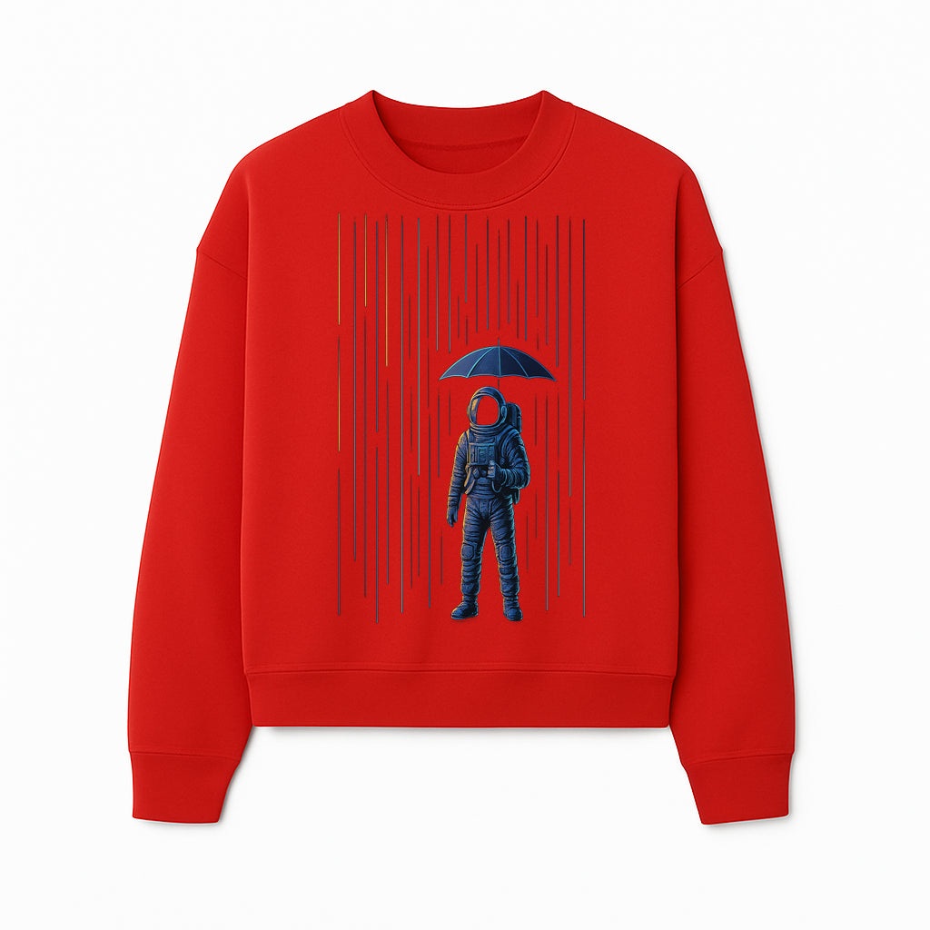 Abstract Astronaut Art Print with Umbrella, Cosmic Rain Theme, Space Decor for Home or Office, Unique Astronaut Wall Artwork - Sweatshirt 1758273126751.jpg
