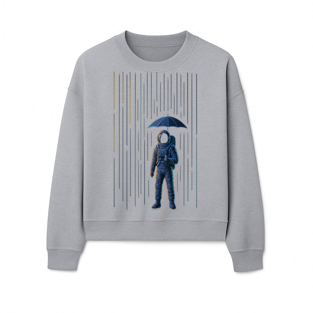 Abstract Astronaut Art Print with Umbrella, Cosmic Rain Theme, Space Decor for Home or Office, Unique Astronaut Wall Artwork - Sweatshirt 1758273126896.jpg