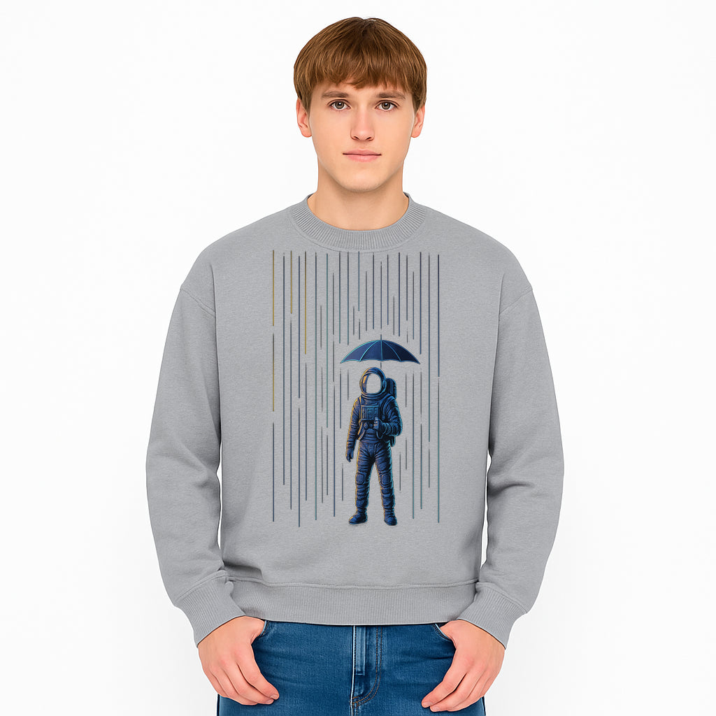 Abstract Astronaut Art Print with Umbrella, Cosmic Rain Theme, Space Decor for Home or Office, Unique Astronaut Wall Artwork - Sweatshirt 1758273128159.jpg