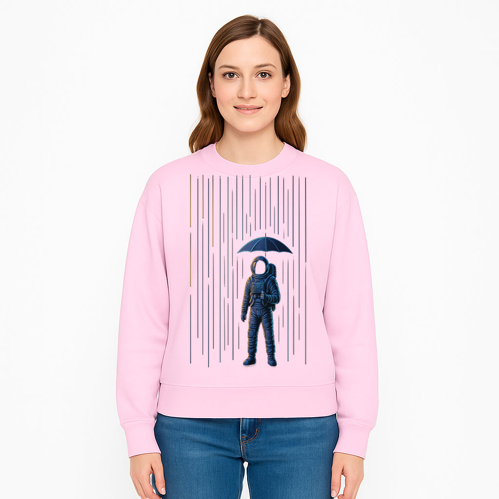 Abstract Astronaut Art Print with Umbrella, Cosmic Rain Theme, Space Decor for Home or Office, Unique Astronaut Wall Artwork - Sweatshirt 1758273128305.jpg