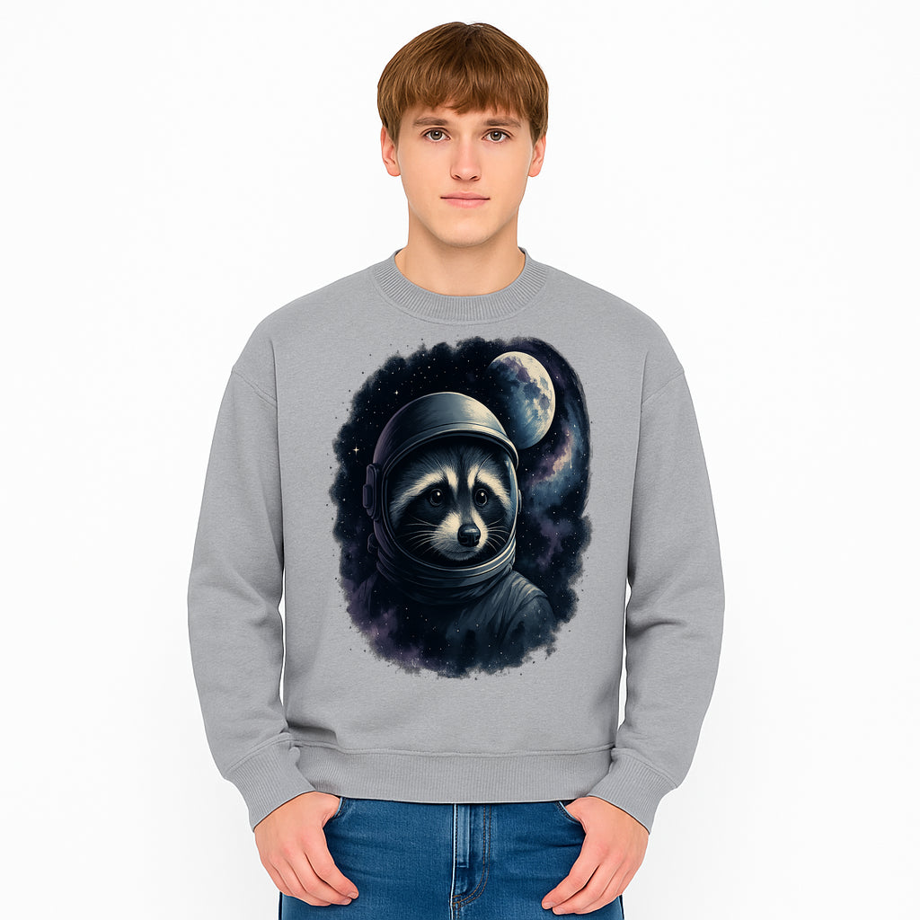 Astronaut Raccoon Illustration | Cosmic Space Art | Cute Space Animal Decor | Galaxy Wall Art | Unique Gift for Animal Lovers - Sweatshirt 1758273133973.jpg